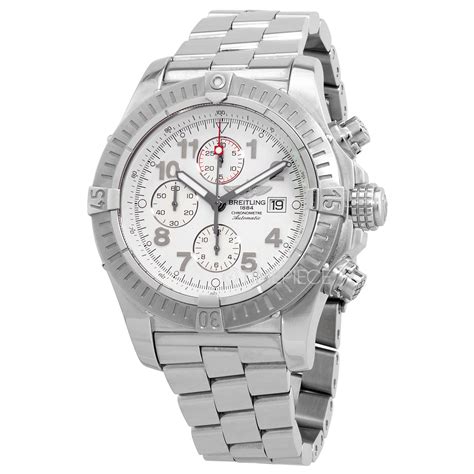 breitling super avenger a1337011 white dial leathr bnd|Breitling Super Avenger .